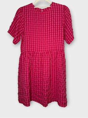 GUC Thing Between Bright Pink & Red Gingham Mini Dress | Small